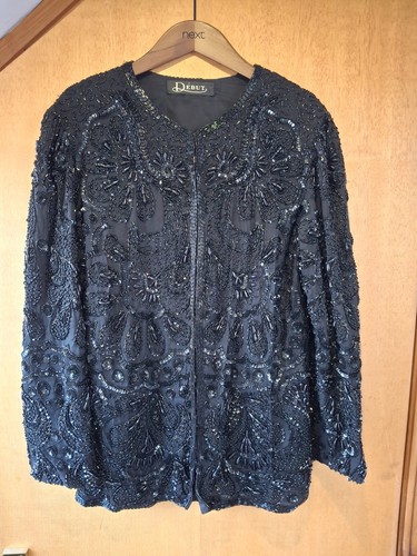 Debut women black silk - silk, bead