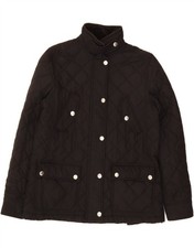 RALPH LAUREN Womens Quilted Jacket UK 16 Large Black Polyester DH81