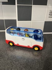 Vintage Playmobil 123 Airport Shuttle Bus 6773 With Figures & Accessories