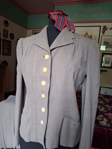 40s 50s wool crepe suit - /50s,