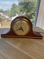 Seth Thomas Humpback Mantle Clock Inlaid Wood Case S512-N Works
