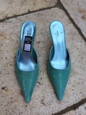 Jasper Conran Wedding Party Heeled Slip On Shoes Size 3 EU 36 Turquoise