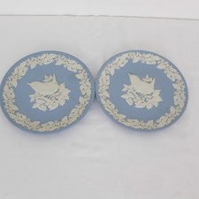 Vintage Jasperware Wedgewood Blue Collection 2 Piece Set