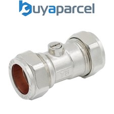 22mm Straight Isolation Stop Tap Valve Chrome Compression Pack Size 1-20