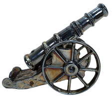 Vintage Cast Iron Lustre Cannon Ornament Large 11in Heavy 2 Kilos Prop Display