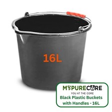 Black Plastic Bucket Large