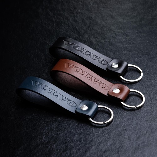 Volvo leather keyring italian - leather,