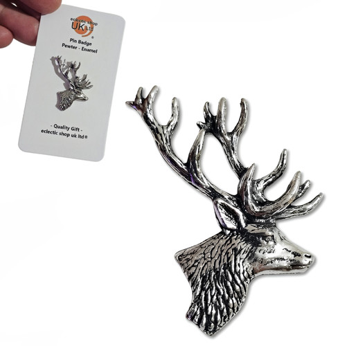 Stags head pewter - head, pin