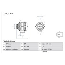 Bosch Car Alternator 12V fits
