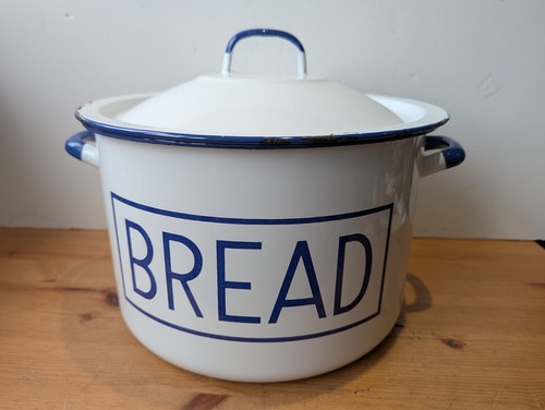 Enamel bread bin made - enamel, in
