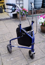 NRS Healthcare Three Wheel Rollator - Blue - Steel - Lightweight