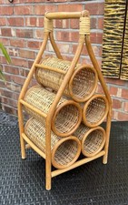 Retro Wicker Rattan Wine Rack