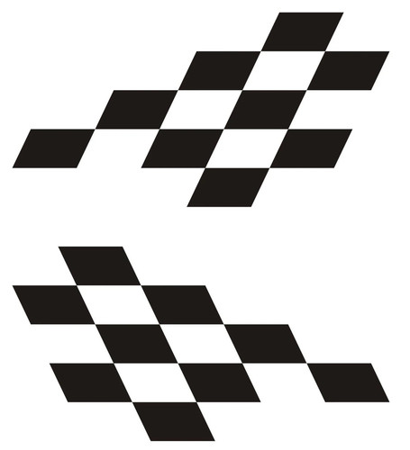 Chequered vinyl stickers - 2x,