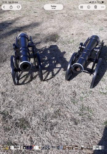 Pair ornamental cannons - pair,