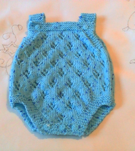 Hand knitted baby romper - baby, 0