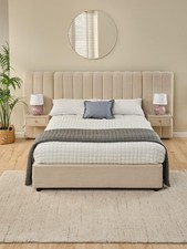 Amaya Double Bed Ivory | Built-in Side Tables & Drawers | No Mattress