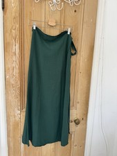 Dark Green Wrapover Maxi Skirt