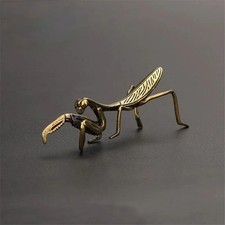 Brass Praying Mantis Figurine Small Statue House Ornament Animal Figurines