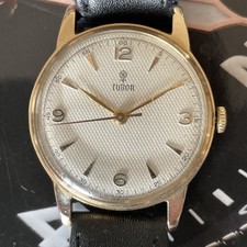 Vintage Tudor Royal 9ct Gold Men's Manual Wind Watch Textured Dial