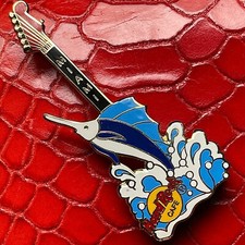 MIAMI USA🇺🇸HARD ROCK CAFE®HRC PIN🎸1998 Jumping Blue Marlin GUITAR Sailfish🎗
