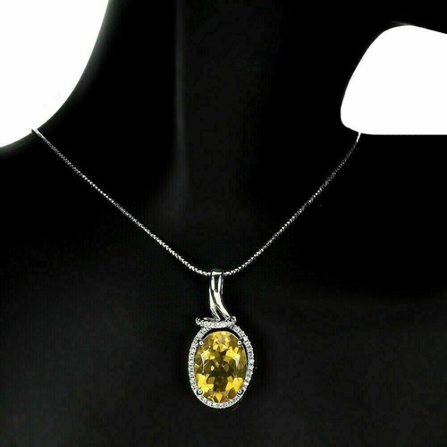 Silver pendant citrine - silver, genuine