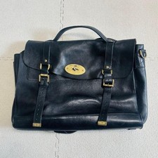 MULBERRY Alexa 3-Way Black Leather Handbag Shoulder Bag Authentic