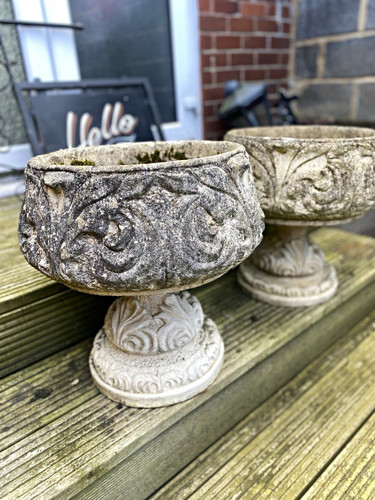 Pair outdoor pedestal urn - pair,