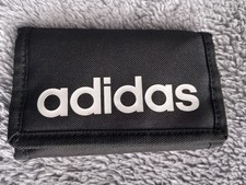 adidas Linear Black Tri-Fold Wallet – Sports Wallet with Secure Closure & Zipped