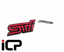 Genuine Pink Black Front Grille Badge Fits: Subaru Impreza 03-05 WRX STi