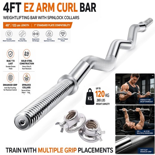 4ft arm curl bar weight - ez,