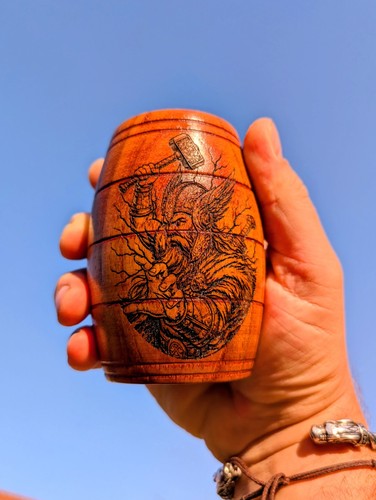 Wooden beer mug cup viking - beer,