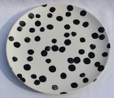 HABITAT Pad Black & White Spot Dinner Plates - 27 cm Diam (approx)