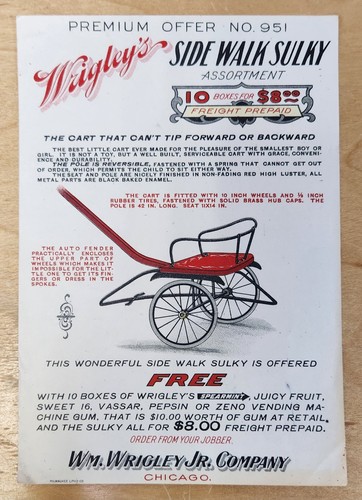Vtg 1910s wrigley gum - vtg,