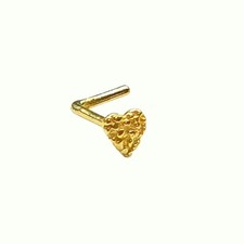 14K Gold 20G 3mm Heart Nugget