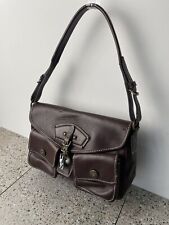 Paul Smith chestnut brown leather charm embelished over the shoulder handbag