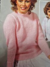 Chunky Wool Knitting Pattern Lady's Round And V Neck Easy Size 30- 42"  (927)