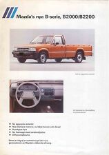 Mazda B-Series Pickup B 2000 B 2200 1985 Original Swedish Specification Brochure