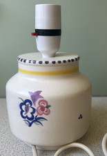 Vintage Poole Pottery Hand Painted Lamp Base With Floral Design
