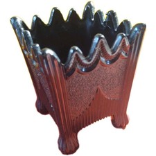 Antique Black Pressed Milk Glass Spill Vase Vitro-Porcelain