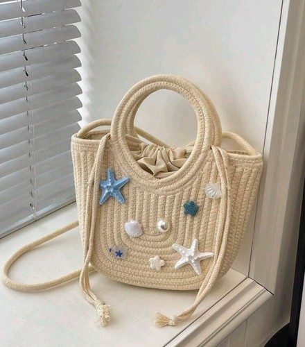 Rattan beach bag summer - rattan,