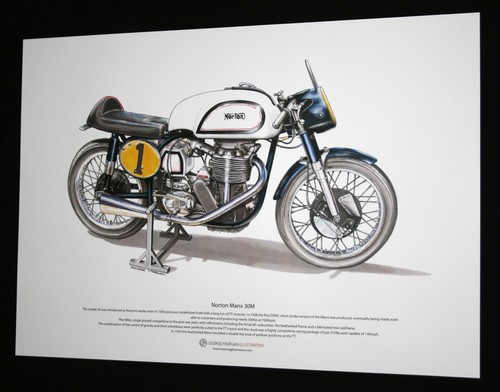 Norton manx 30m art poster - manx,
