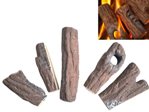 Gas fire logs - fire, set