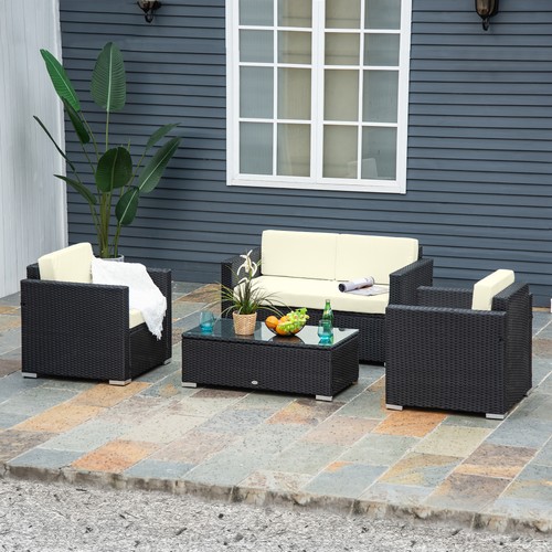 Pieces rattan sofa set chair - 4,