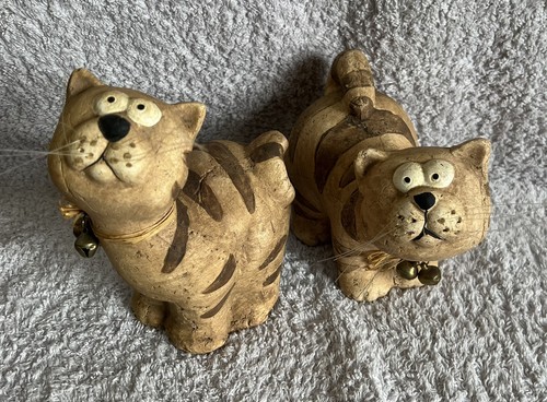Set vintage clay fat cat - of,