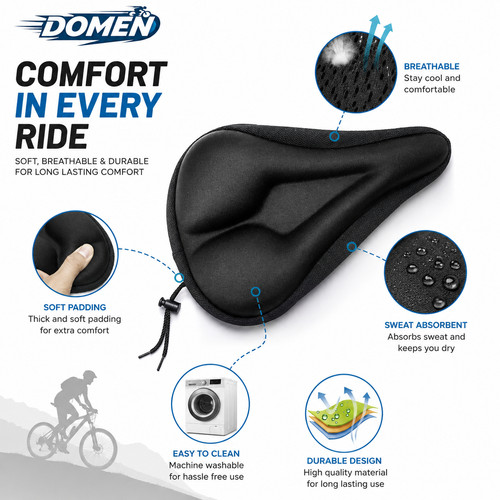 Gel bike seat cover - cover, memory