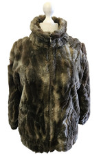 ZEPLA size small brown faux fur jacket oversized vtg size 16