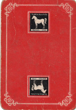WIDE RARE VINTAGE "Whisky - White Horse (Red Card, 2 x Horses)" SINGLE Play Card