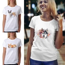 Dog Summer Short Sleeve Printed T-Shirt Top Tee Clothing Pullover Gift