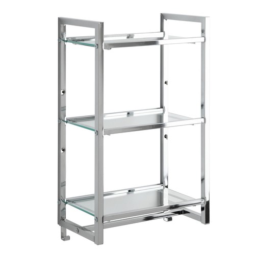 Chrome bathroom shelf unit - bathroom,