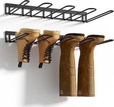 Zacurter Welly Boot Rack - Wall Mounted Welly Boot Stand for 4 Pairs - Metal for